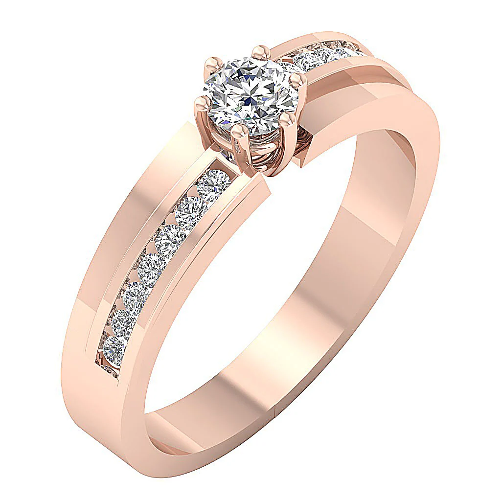 The Aarav Sparkly Round Brilliant Cut Diamond Solitaire Anniversary Ring 14k White Gold - Image 4