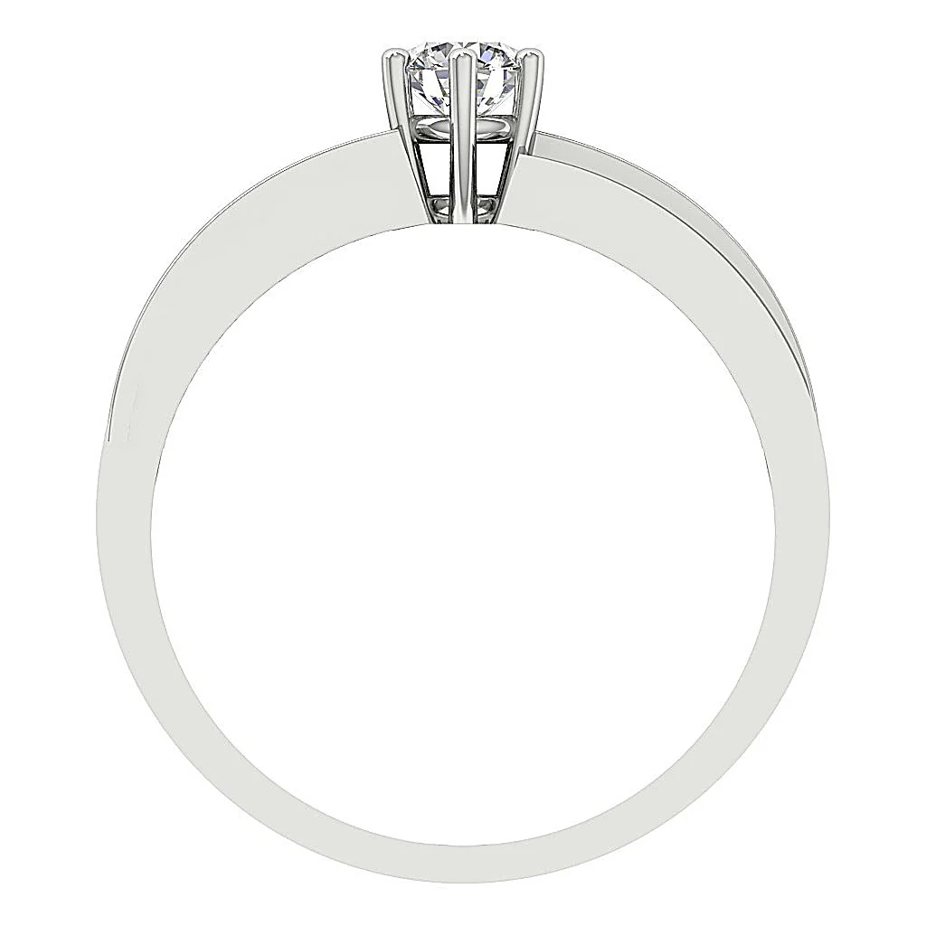 The Aarav Sparkly Round Brilliant Cut Diamond Solitaire Anniversary Ring 14k White Gold - Image 5