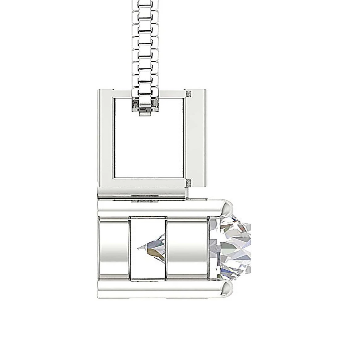 The Aaron 2 Carat Solitaire Round Diamond Fashion Pendant 2.20 Carat 14K Rose Gold - Image 2