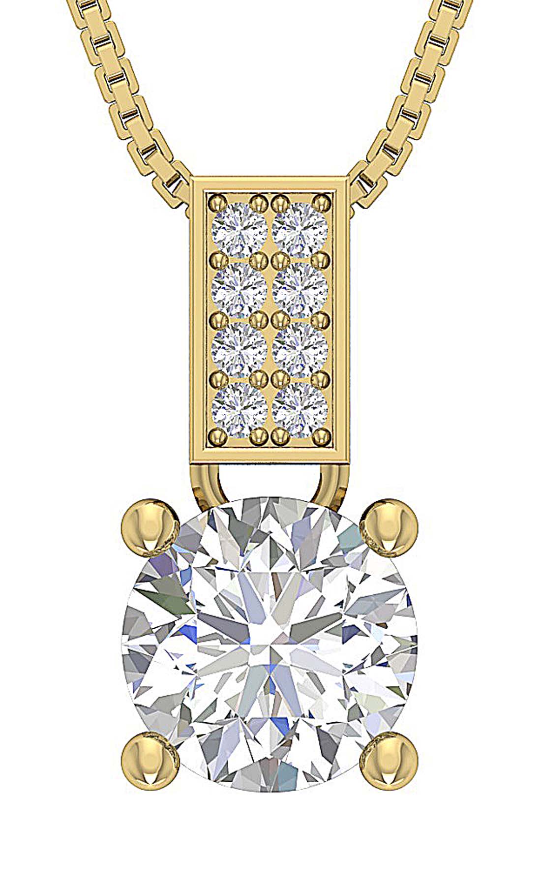 The Aaron 2 Carat Solitaire Round Diamond Fashion Pendant 2.20 Carat 14K Rose Gold - Image 3