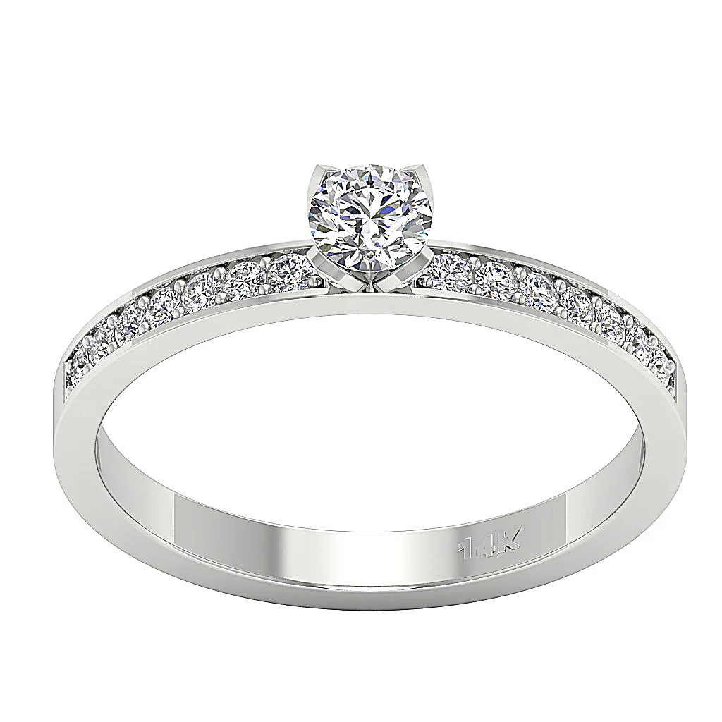 The Abdiel Natural Diamond Solitaire Engagement Ring For Women 14k Solid Gold - Image 2