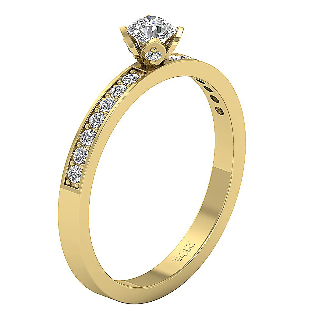 The Abdiel Natural Diamond Solitaire Engagement Ring For Women 14k Solid Gold - Image 3