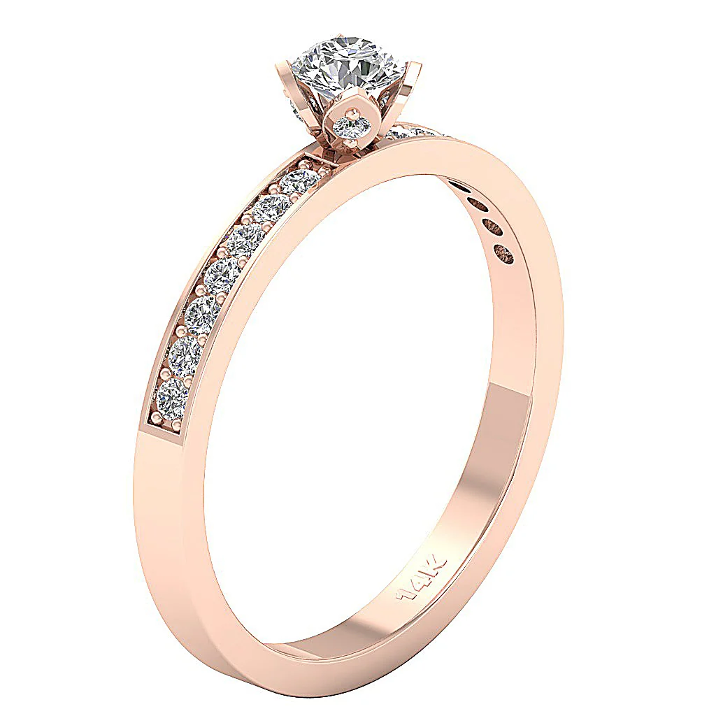 The Abdiel Natural Diamond Solitaire Engagement Ring For Women 14k Solid Gold - Image 4