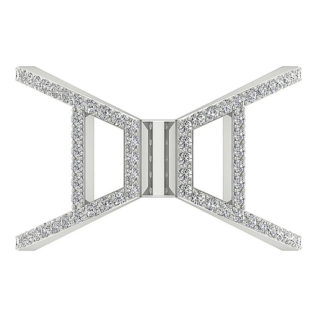The Abel Round Brilliant Cut Diamond Open Anniversary Wedding Ring White Yellow Rose Gold - Image 6