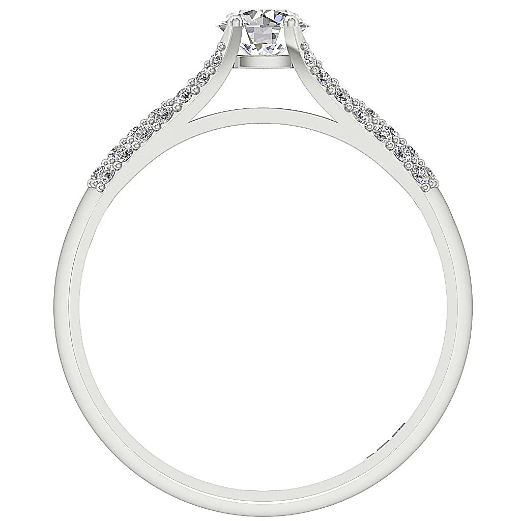 The Abigail 14k Solid Gold Natural Diamond Spilt Shank Solitaire Anniversary 2 MM - Image 5