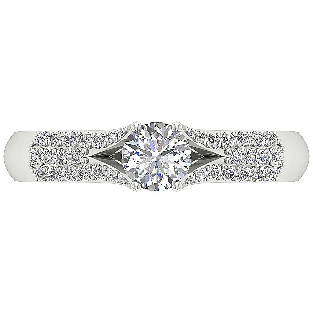 The Abigail 14k Solid Gold Natural Diamond Spilt Shank Solitaire Anniversary 2 MM - Image 6