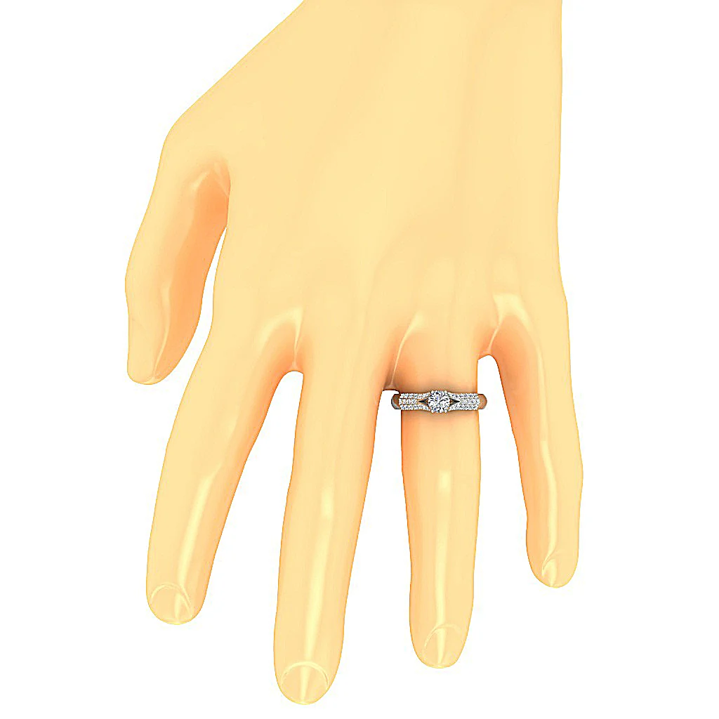 The Abigail 14k Solid Gold Natural Diamond Spilt Shank Solitaire Anniversary 2 MM - Image 7