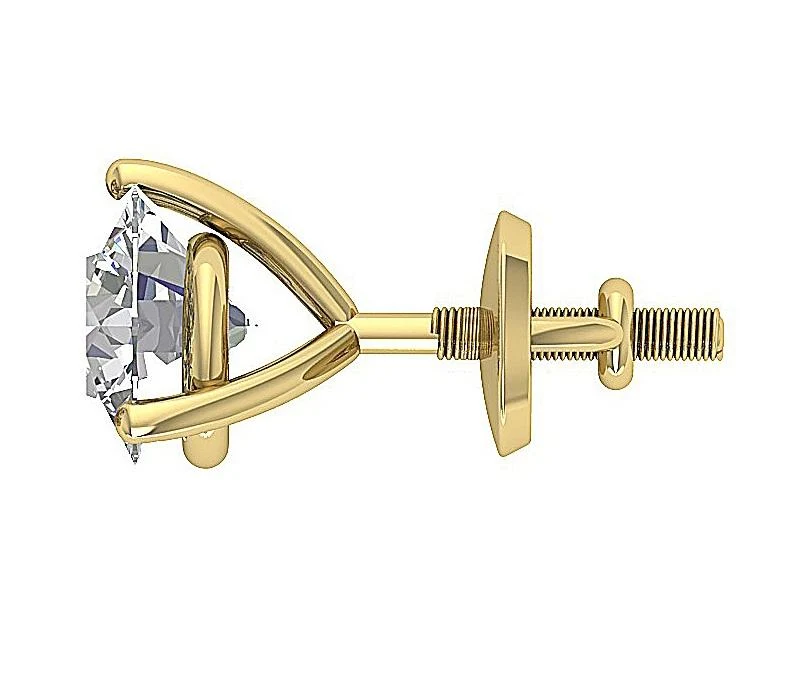 The Abraham Round Brilliant Cut 1.70 Carat Solitaire Studs Martini Prong Set Earrings - Image 6