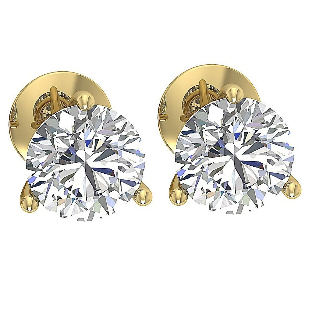 The Abraham Round Brilliant Cut 1.70 Carat Solitaire Studs Martini Prong Set Earrings - Image 7