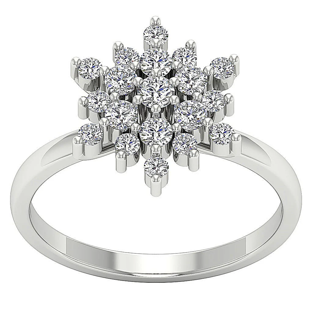 The Abram Unique Round Cut Diamond 14K Solid Gold Right Hand Wedding Ring Rs 4-12