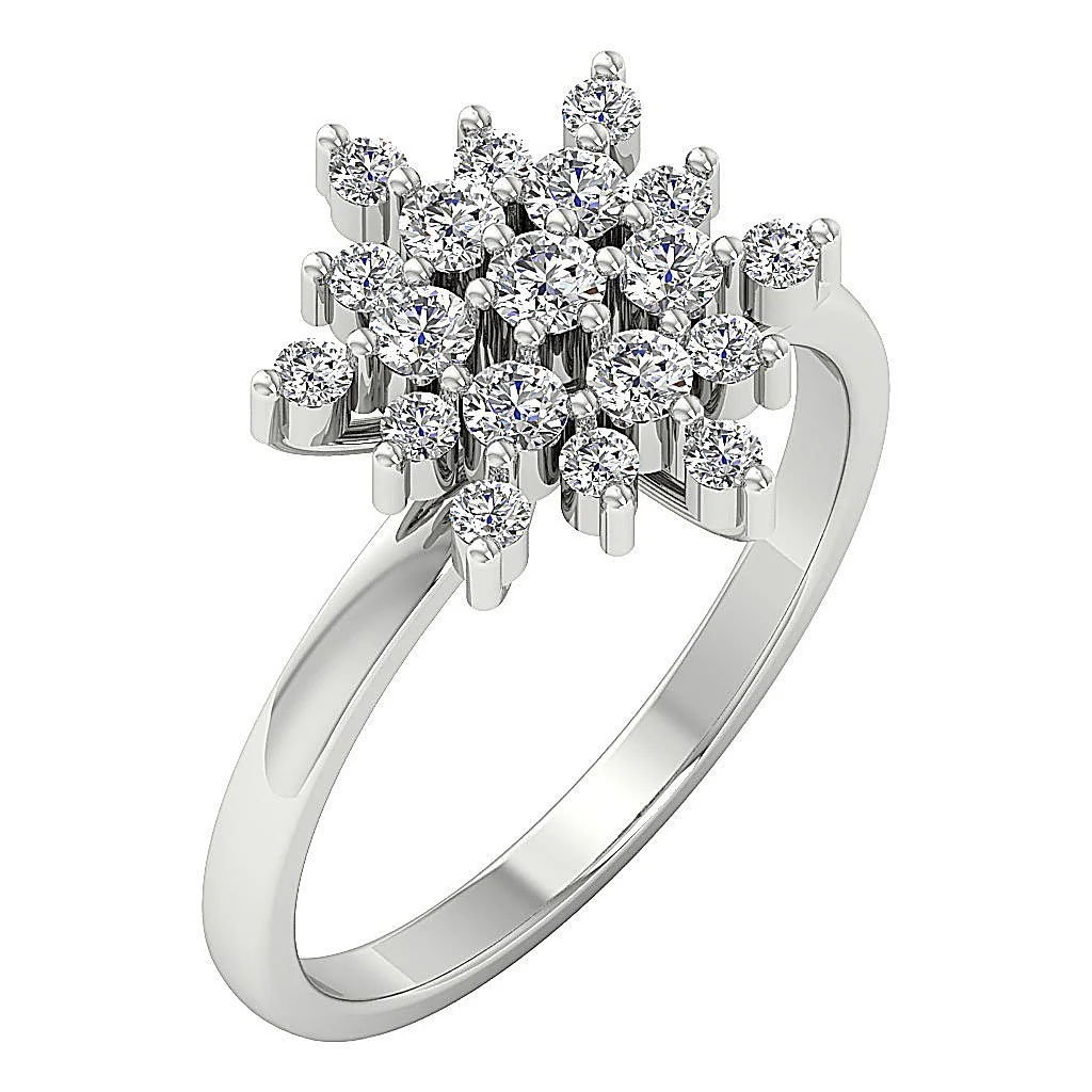 The Abram Unique Round Cut Diamond 14K Solid Gold Right Hand Wedding Ring Rs 4-12 - Image 4