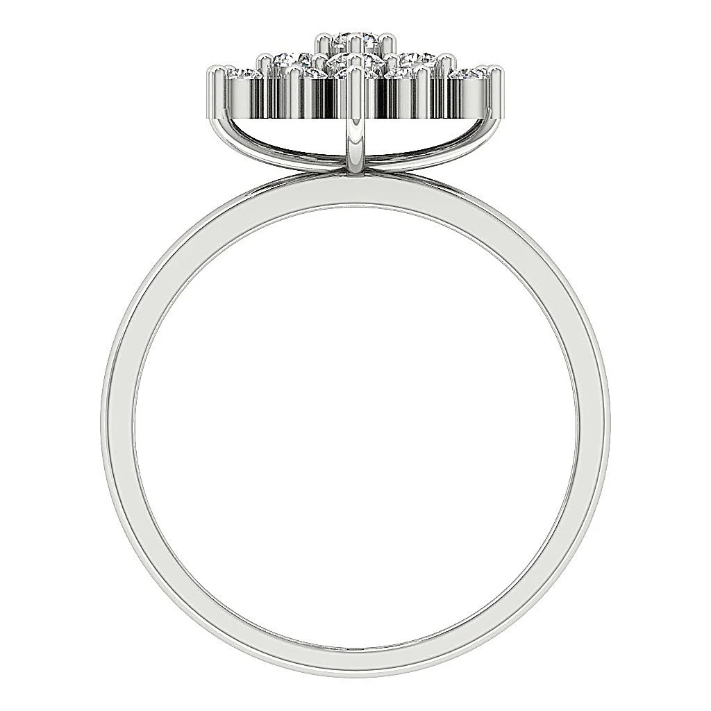 The Abram Unique Round Cut Diamond 14K Solid Gold Right Hand Wedding Ring Rs 4-12 - Image 5
