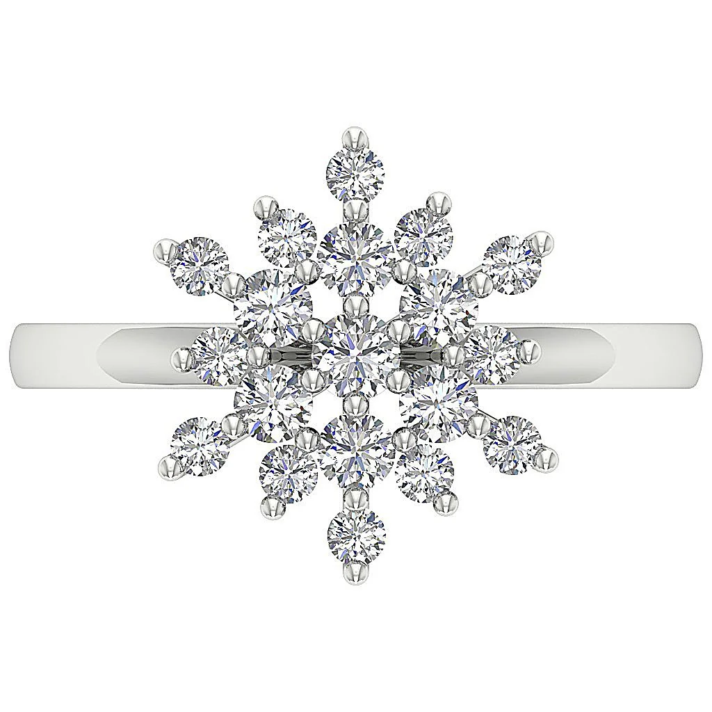 The Abram Unique Round Cut Diamond 14K Solid Gold Right Hand Wedding Ring Rs 4-12 - Image 6