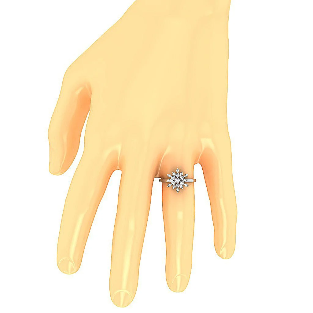 The Abram Unique Round Cut Diamond 14K Solid Gold Right Hand Wedding Ring Rs 4-12 - Image 7