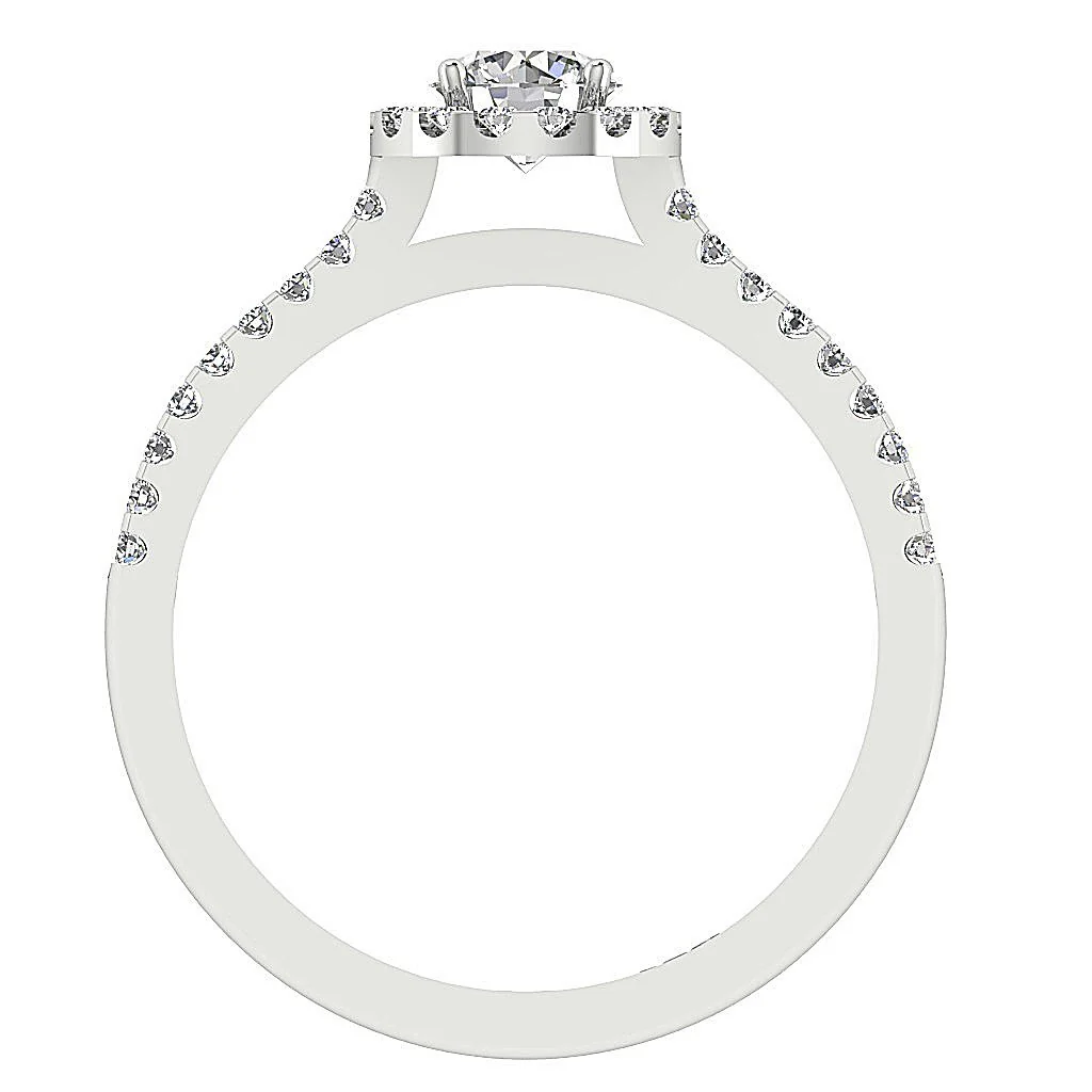 The Ada 14k Solid Gold Halo Solitaire Round Cut Diamond Engagement Ring 10.65 mm - Image 5