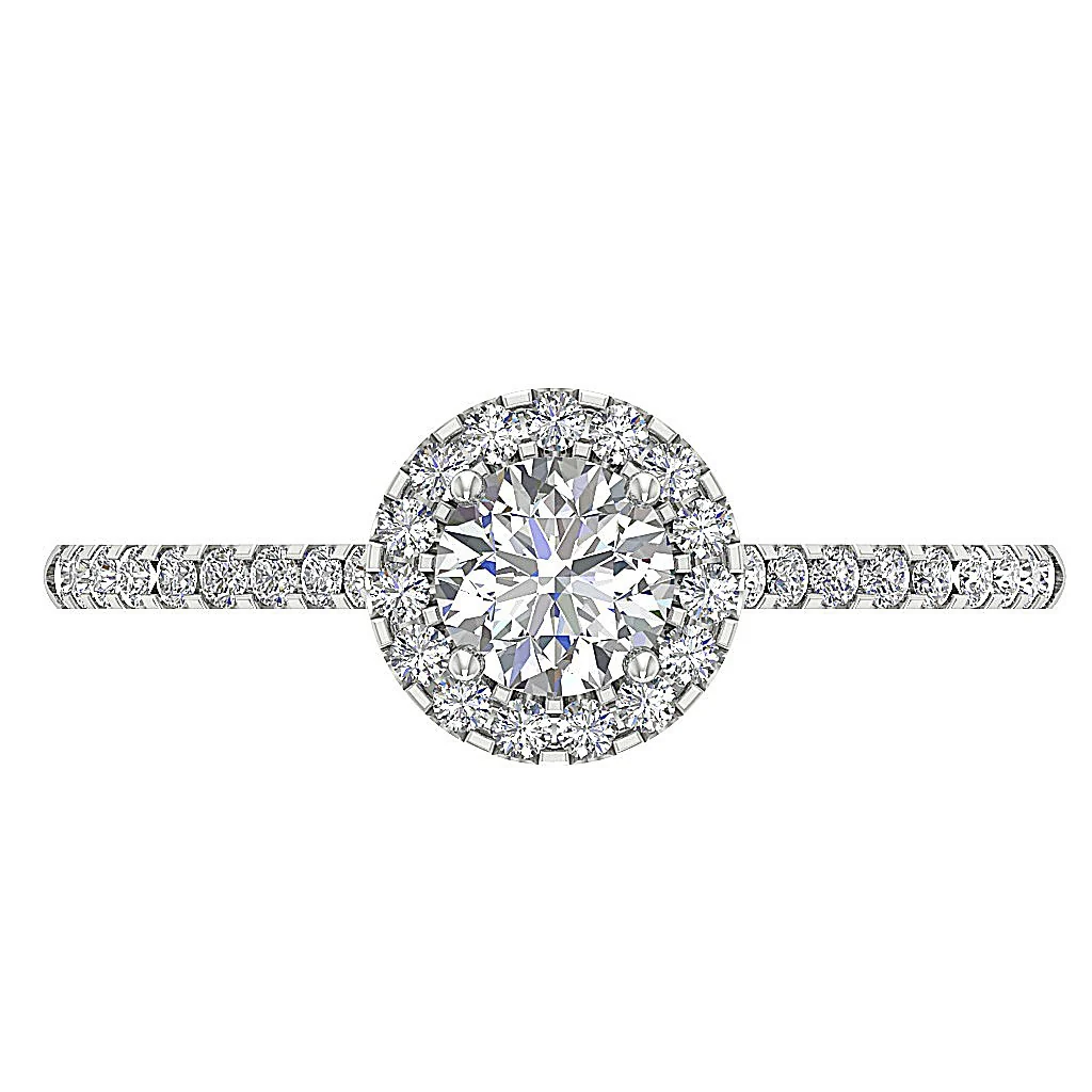 The Ada 14k Solid Gold Halo Solitaire Round Cut Diamond Engagement Ring 10.65 mm - Image 6