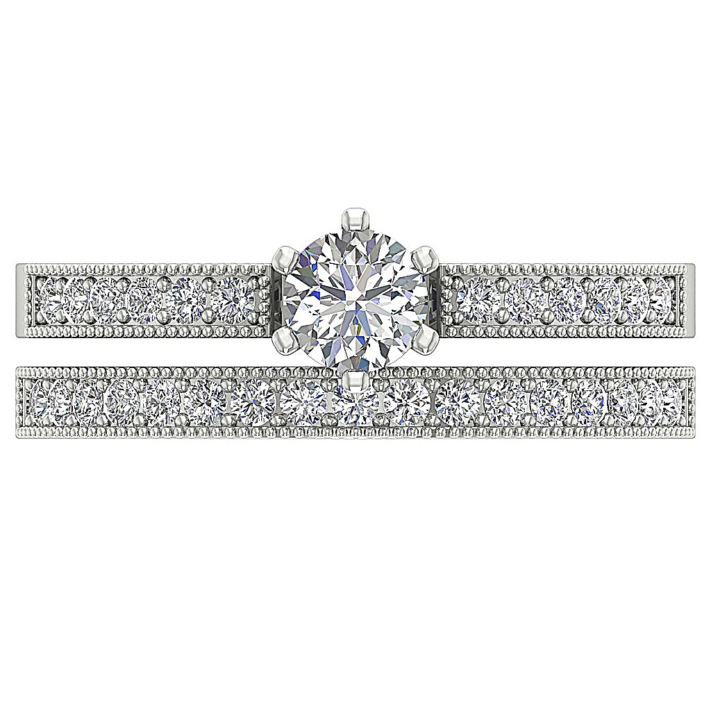The Adam Beautiful Genuine Diamond Bridal Engagement Ring Set 14k White Yellow Rose Gold - Image 6