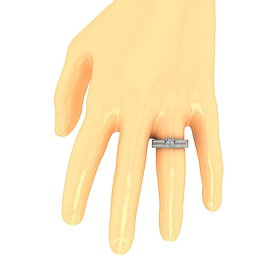 The Adam Beautiful Genuine Diamond Bridal Engagement Ring Set 14k White Yellow Rose Gold - Image 7