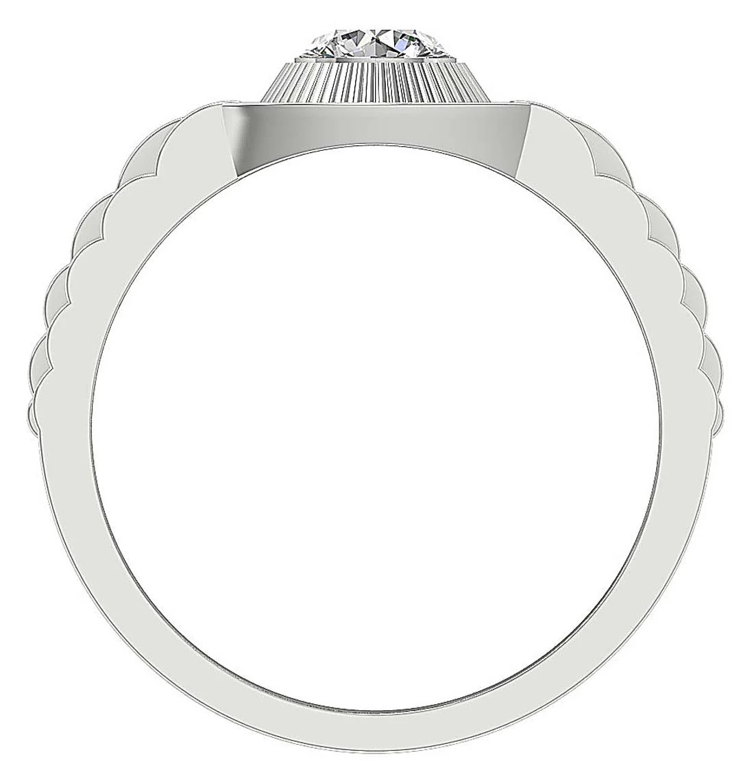The Adeline Elegant Natural Diamond White Yellow Rose Gold Solitaire Engagement Ring For Men's - Image 4