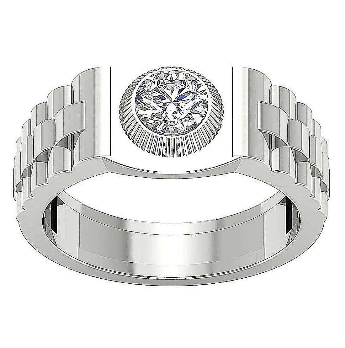 The Adeline Elegant Natural Diamond White Yellow Rose Gold Solitaire Engagement Ring For Men's - Image 5