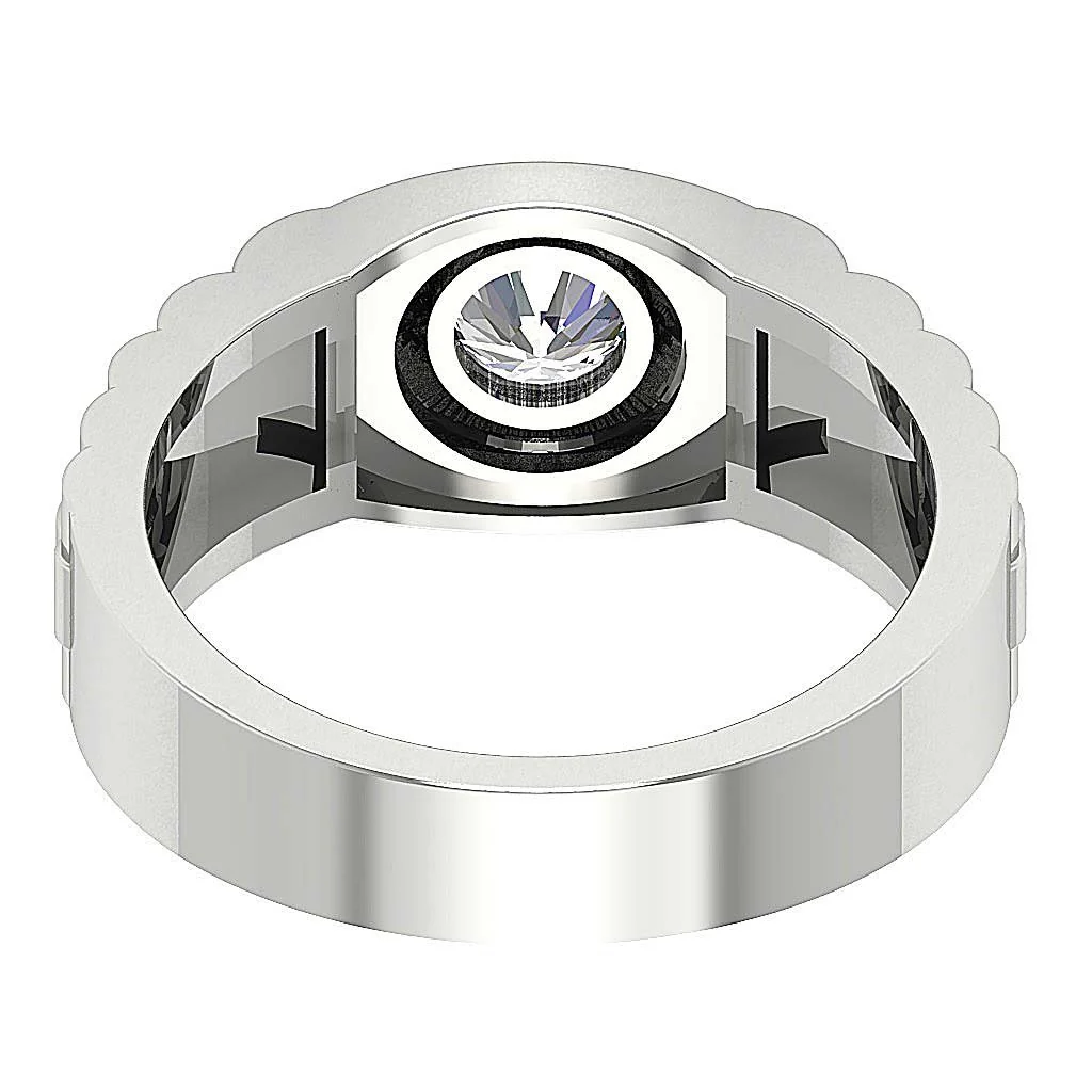 The Adeline Elegant Natural Diamond White Yellow Rose Gold Solitaire Engagement Ring For Men's - Image 7