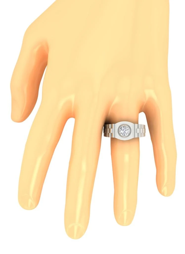 The Adeline Elegant Natural Diamond White Yellow Rose Gold Solitaire Engagement Ring For Men's - Image 9