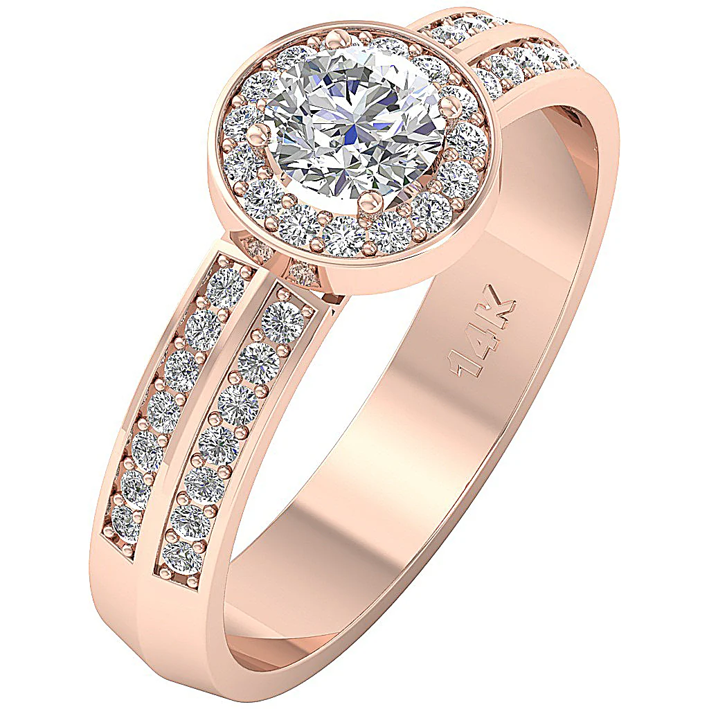 The Adler Natural Diamond 14K Solid Gold Ring Solitaire With Accents Band 8.50 mm - Image 3