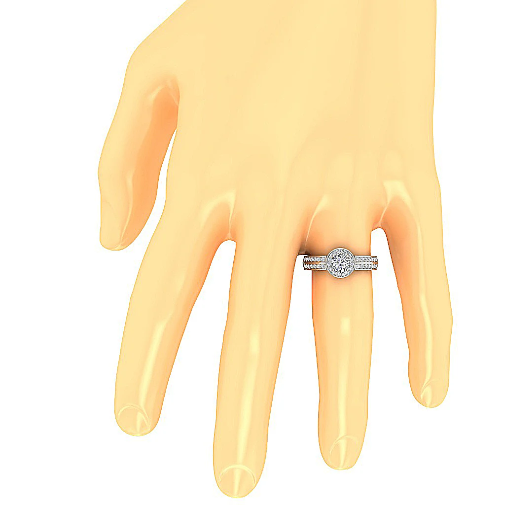 The Adler Natural Diamond 14K Solid Gold Ring Solitaire With Accents Band 8.50 mm - Image 7