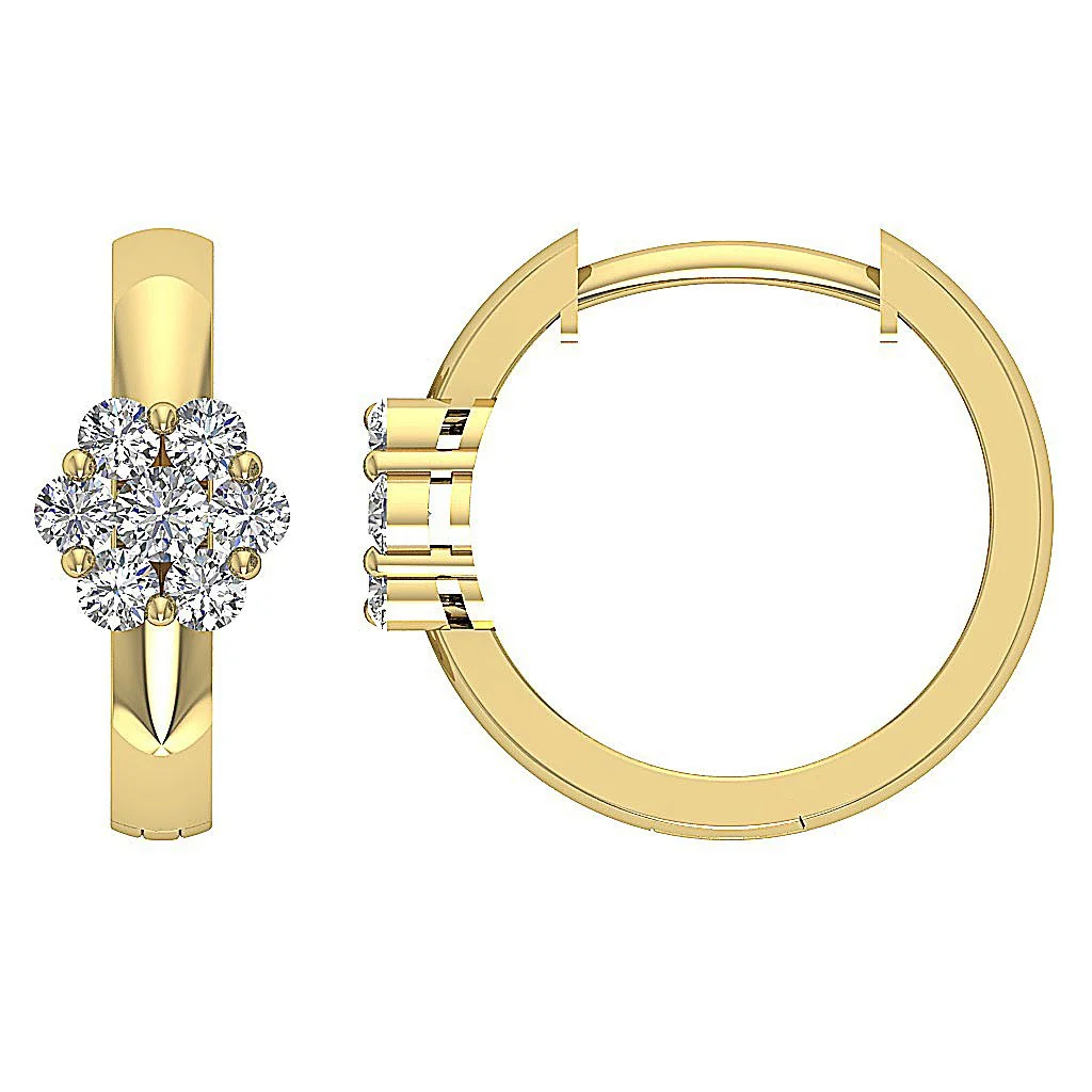The Adonis 14K Solid White Gold Hoop Earring For Her Genuine Diamond - Image 2
