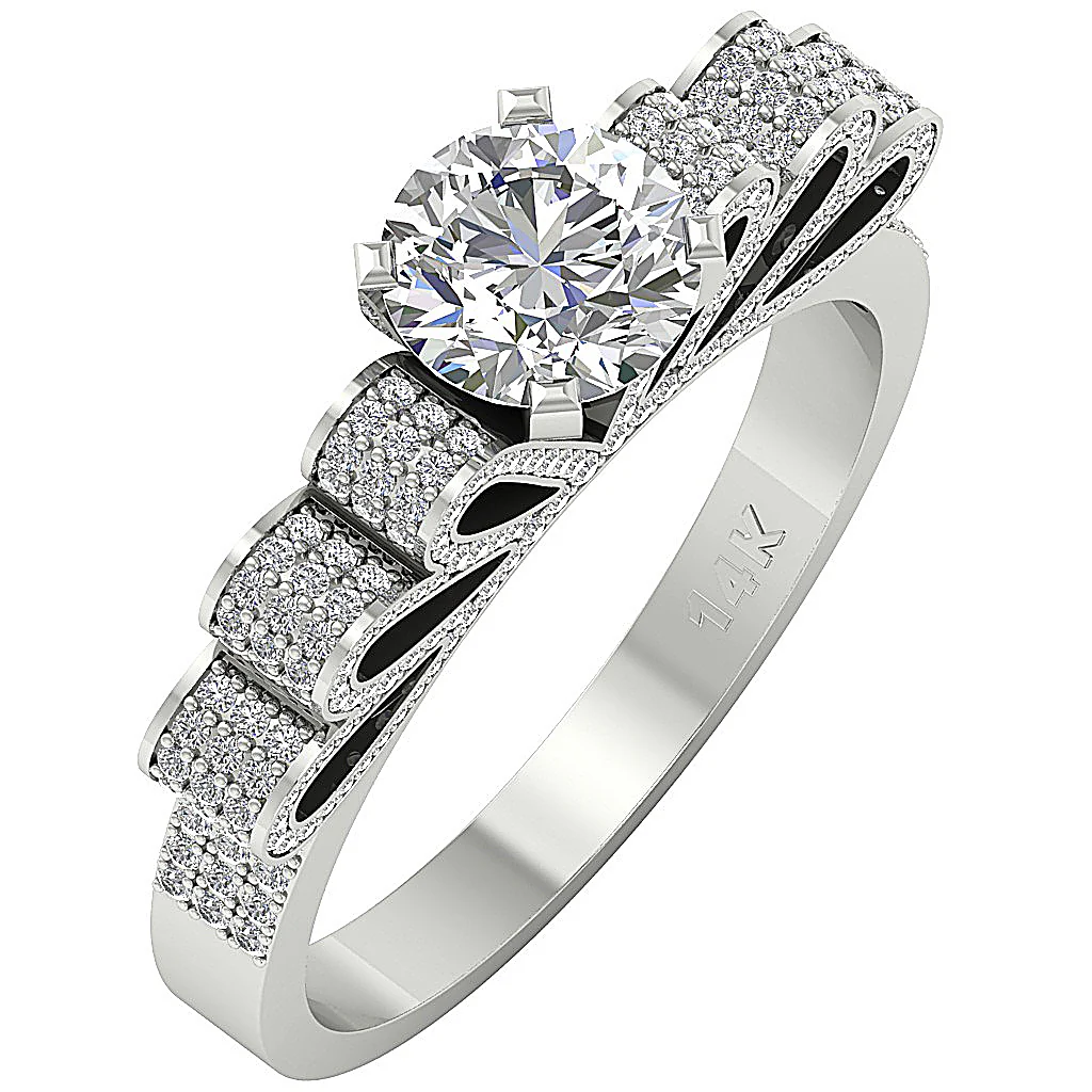 The Agustin Designer Engagement Wedding Ring Natural Diamond 14K Yellow Gold - Image 2