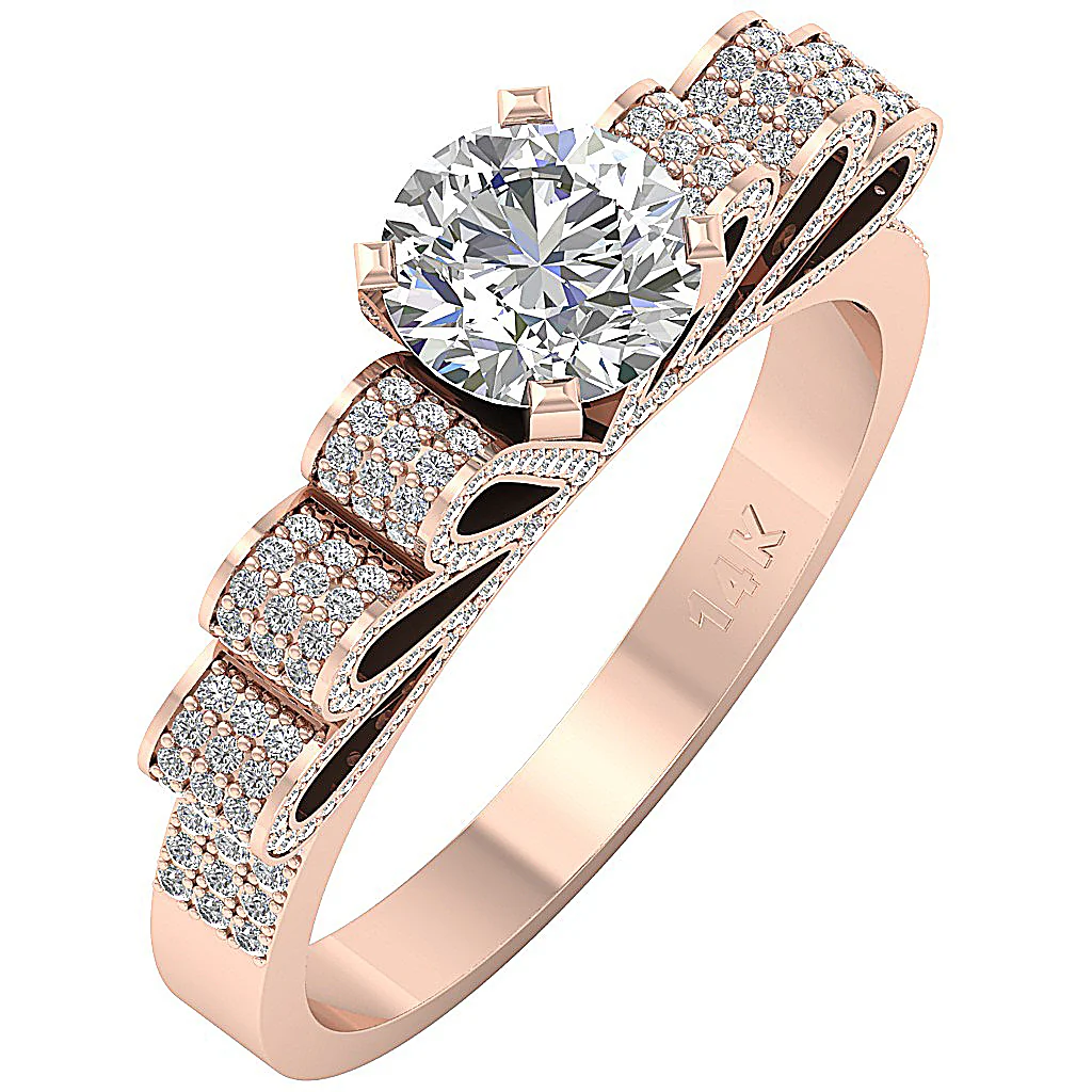 The Agustin Designer Engagement Wedding Ring Natural Diamond 14K Yellow Gold - Image 3