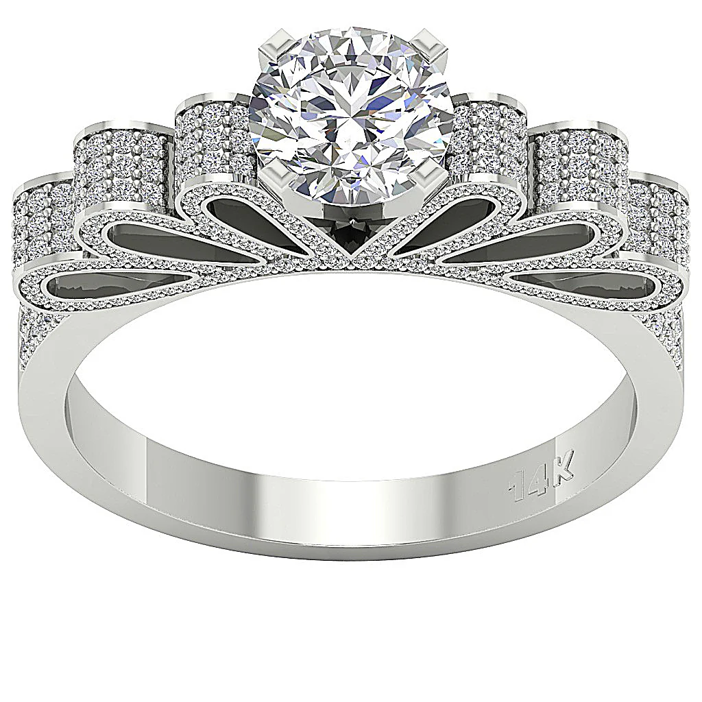 The Agustin Designer Engagement Wedding Ring Natural Diamond 14K Yellow Gold - Image 4