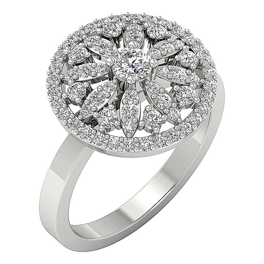 The Ahmad Circle Shape Natural Diamond Right Hand Engagement Ring 14K Rose Gold - Image 3