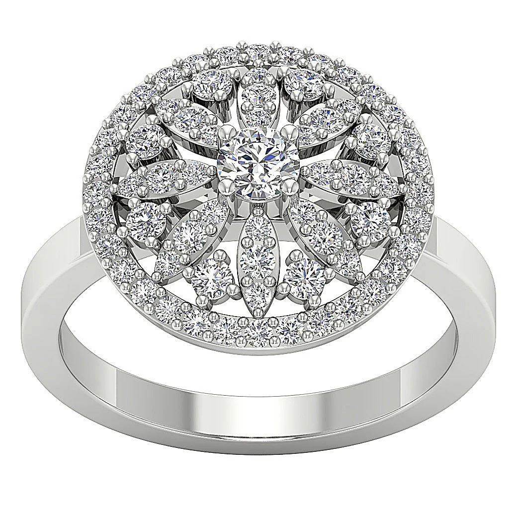 The Ahmad Circle Shape Natural Diamond Right Hand Engagement Ring 14K Rose Gold - Image 4