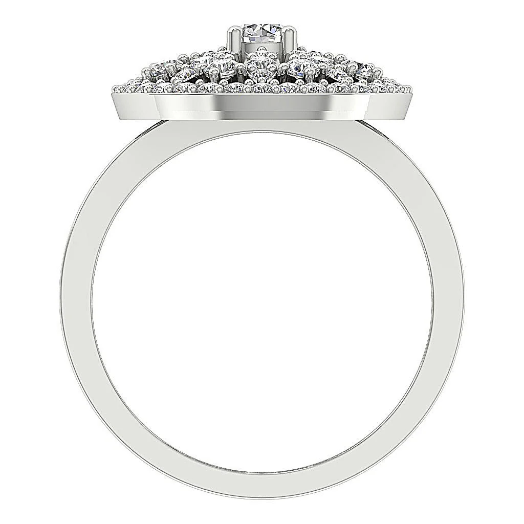 The Ahmad Circle Shape Natural Diamond Right Hand Engagement Ring 14K Rose Gold - Image 5