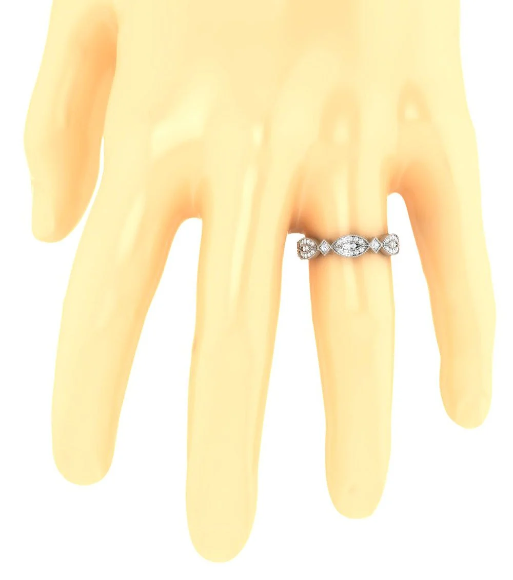 The Aidan Gold Diamond Eternity Wedding Ring Band - Image 7
