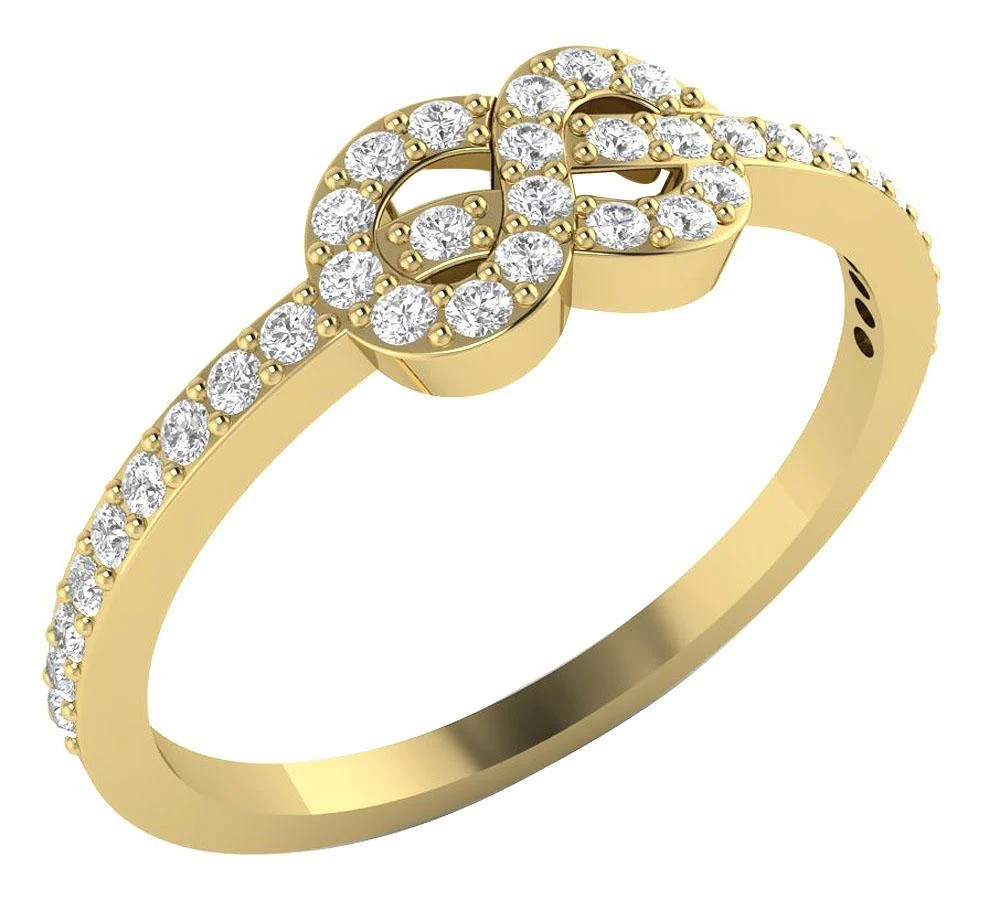 The Alaiya Infinity Anniversary Ring For Women Genuine Diamond 14K Yellow Gold