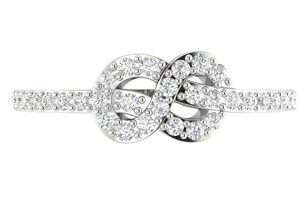 The Alaiya Infinity Anniversary Ring For Women Genuine Diamond 14K Yellow Gold - Image 6