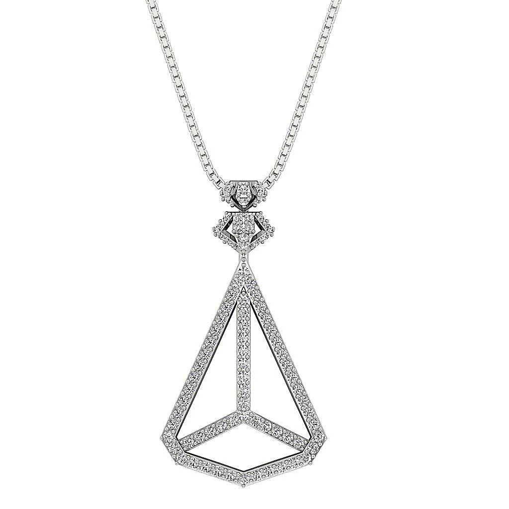 The Alan 14K Gold Natural Diamond Fashion Pendant For Women Prong Set - Image 2