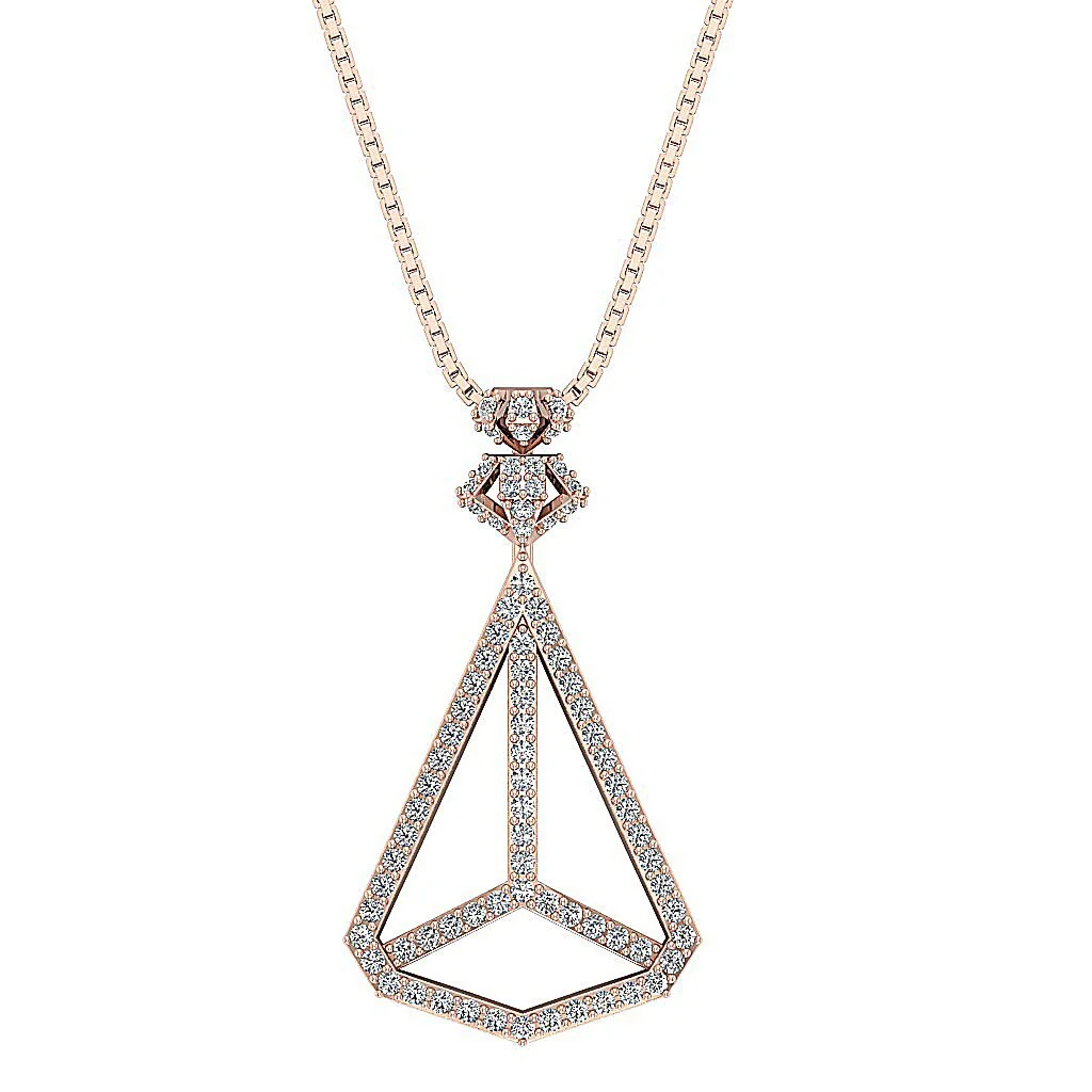 The Alan 14K Gold Natural Diamond Fashion Pendant For Women Prong Set - Image 3