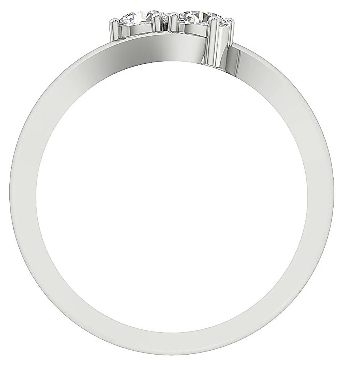 The Albert Forever Us Two Stone Round Diamond Engagement Ring Yellow Gold Band - Image 4