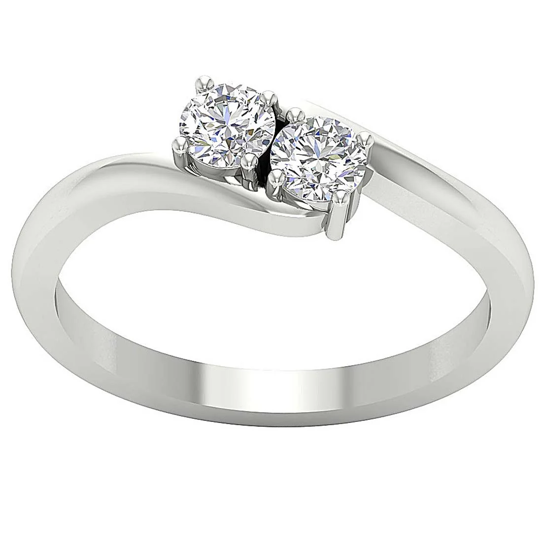 The Albert Forever Us Two Stone Round Diamond Engagement Ring Yellow Gold Band - Image 5