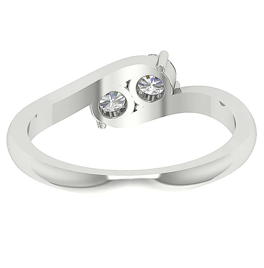 The Albert Forever Us Two Stone Round Diamond Engagement Ring Yellow Gold Band - Image 6