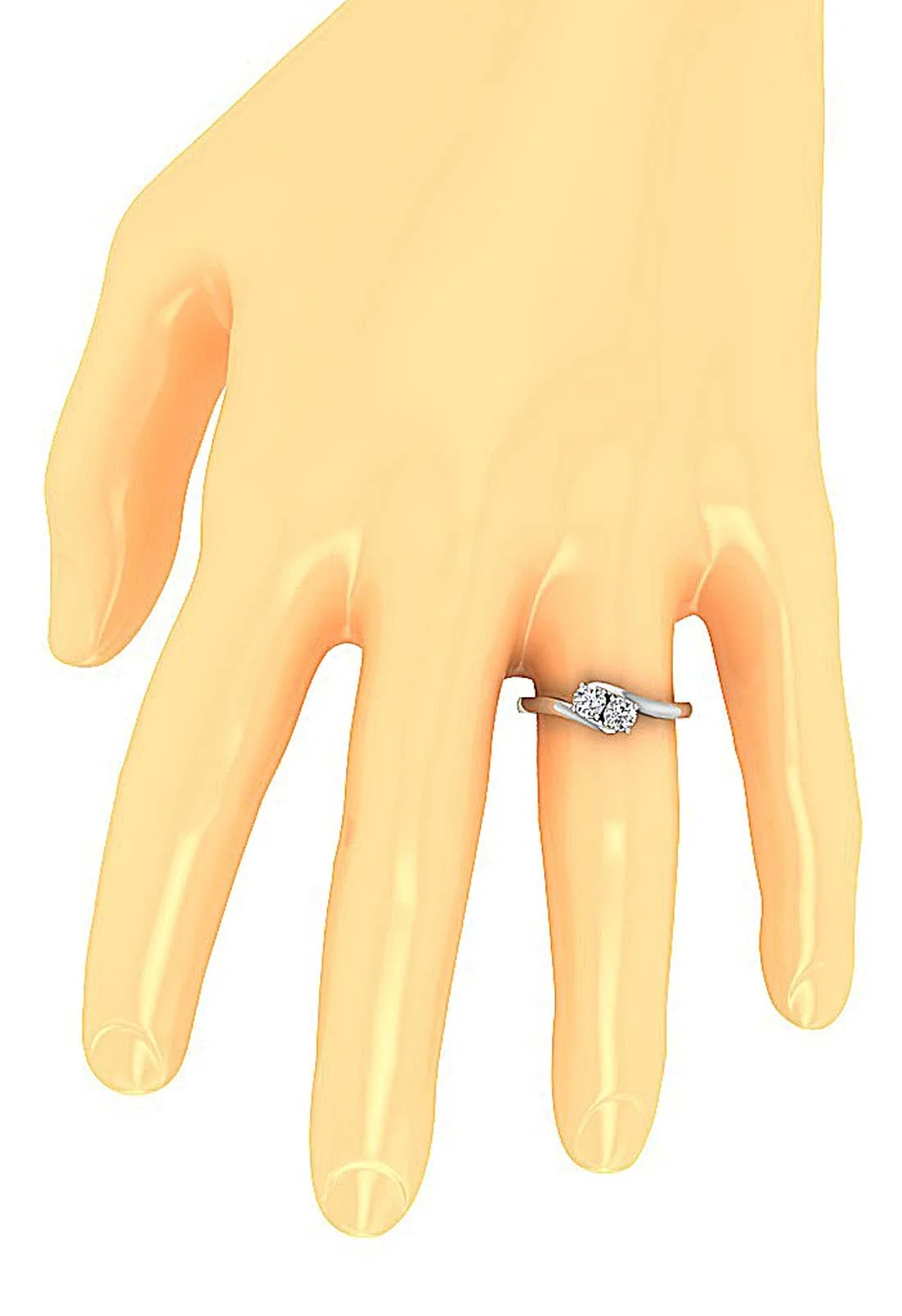 The Albert Forever Us Two Stone Round Diamond Engagement Ring Yellow Gold Band - Image 9
