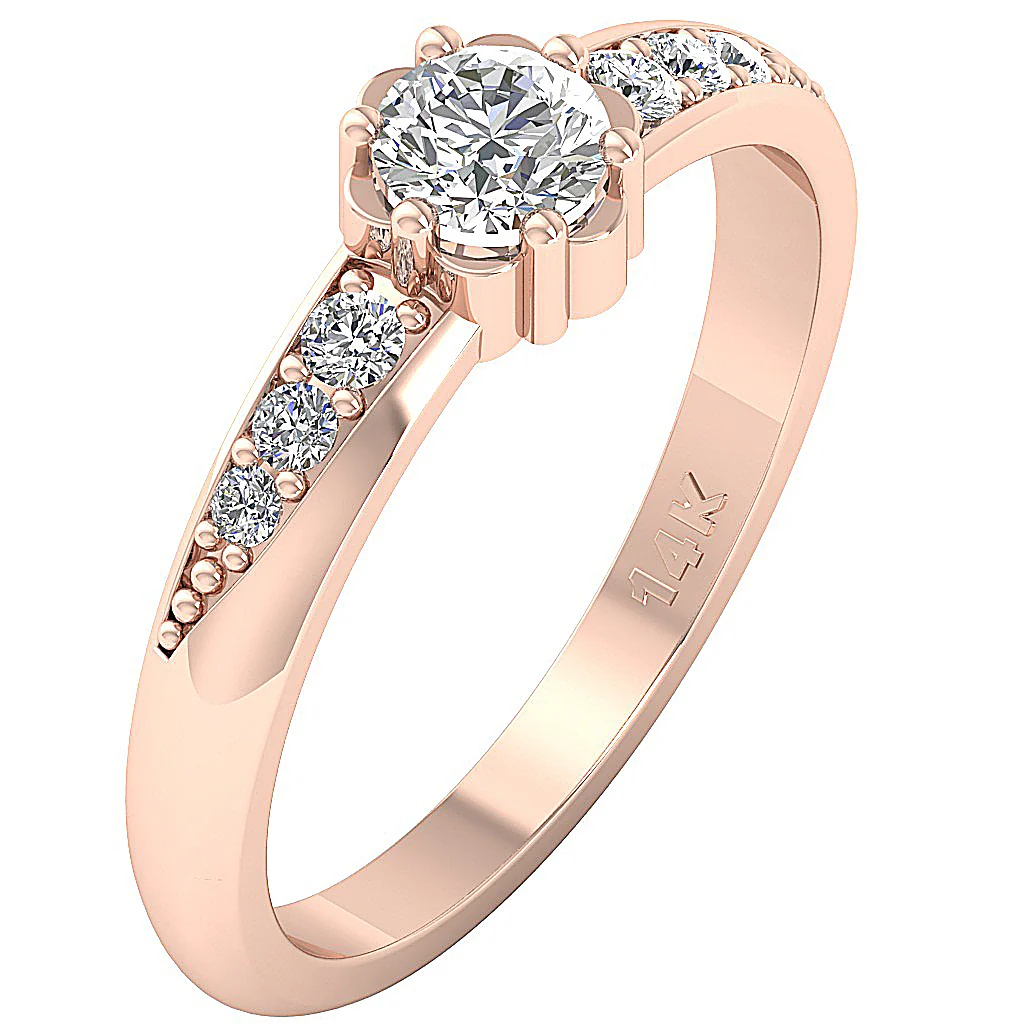 The Alberto Excellent Round Brilliant Cut Diamond 14k Solid Gold Solitaire Engagement Ring - Image 2