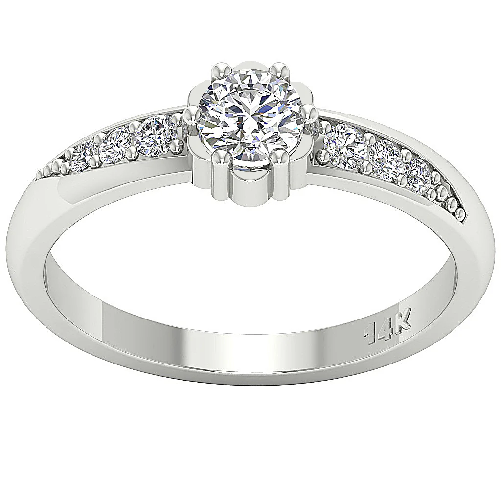 The Alberto Excellent Round Brilliant Cut Diamond 14k Solid Gold Solitaire Engagement Ring - Image 4