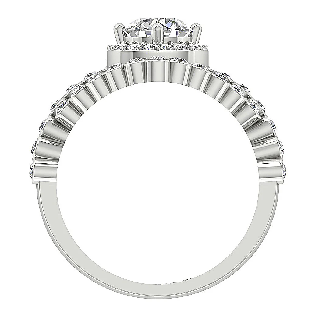 The Alec Designer Solitaire Halo Engagement Ring 14k Rose Gold Natural Diamond - Image 5