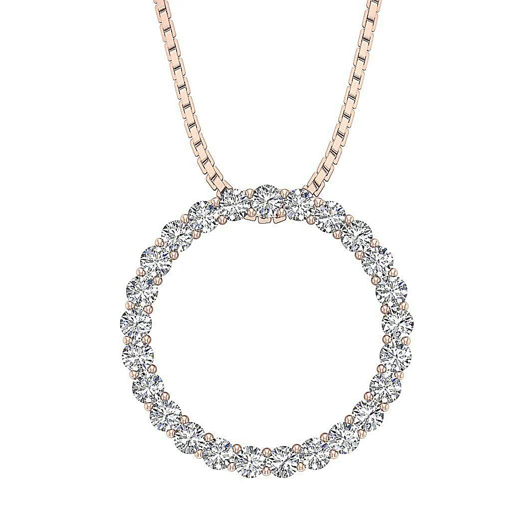 The Alexander Gorgeous Eternity Circle Diamond Pendant Round Diamond Rose Gold