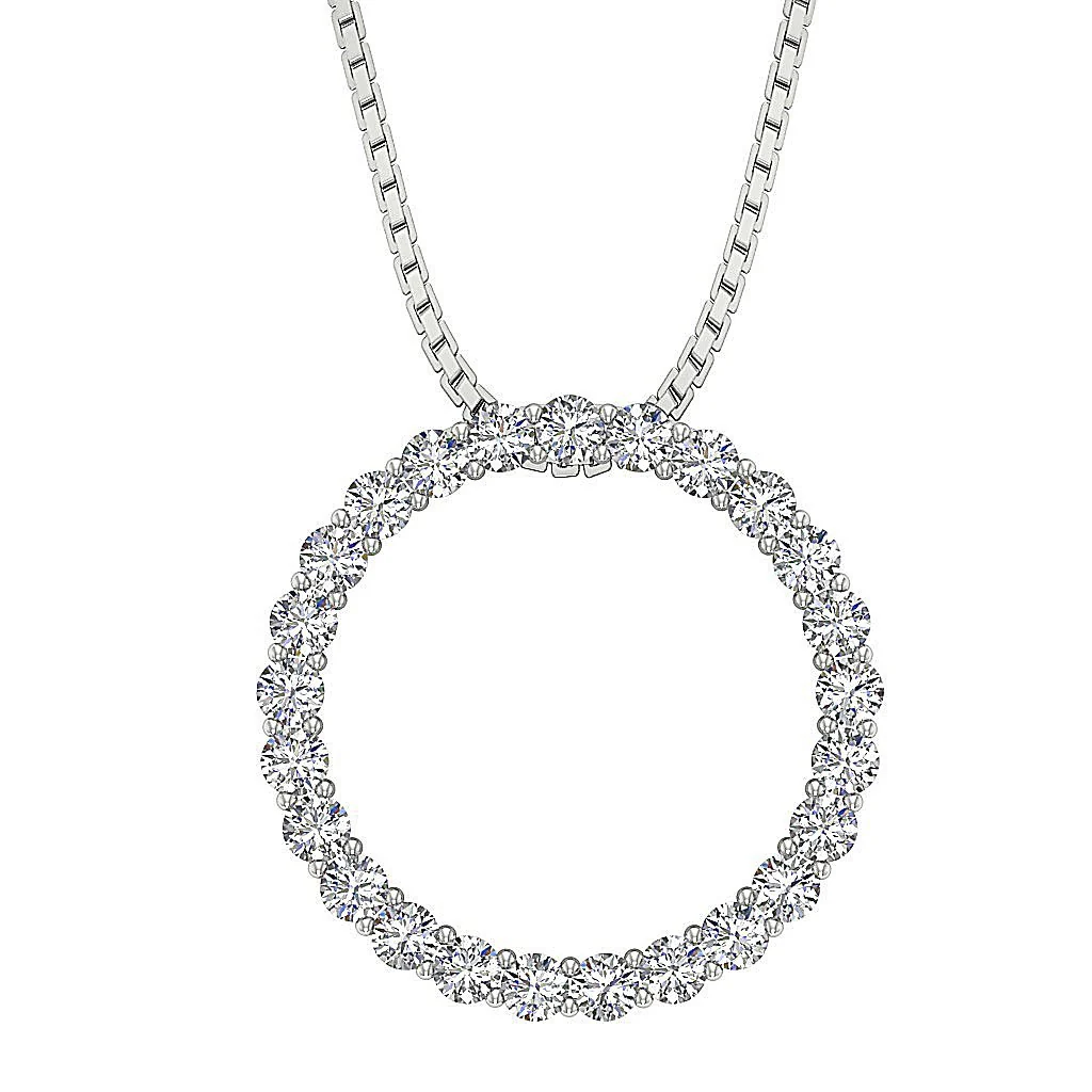 The Alexander Gorgeous Eternity Circle Diamond Pendant Round Diamond Rose Gold - Image 2