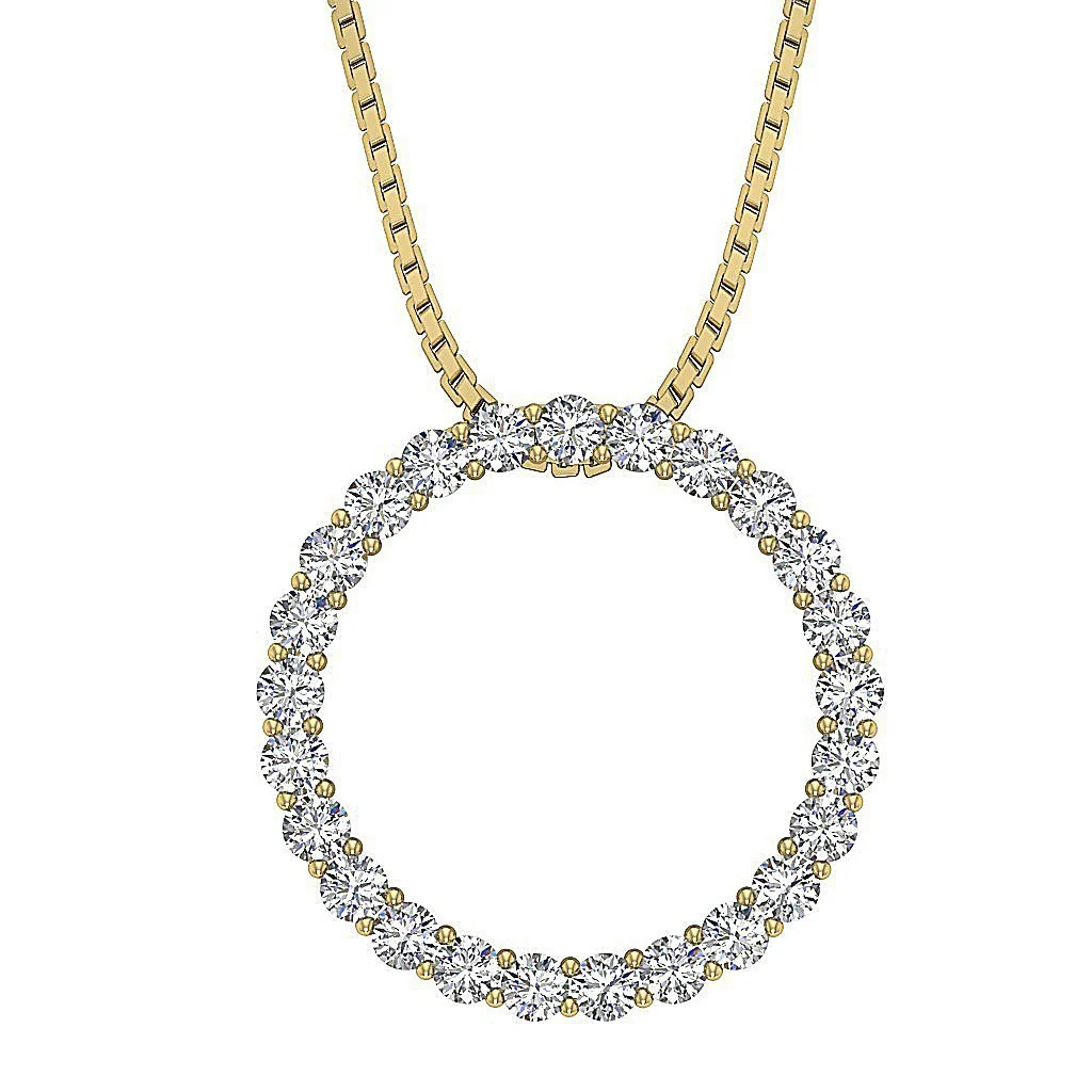 The Alexander Gorgeous Eternity Circle Diamond Pendant Round Diamond Rose Gold - Image 3